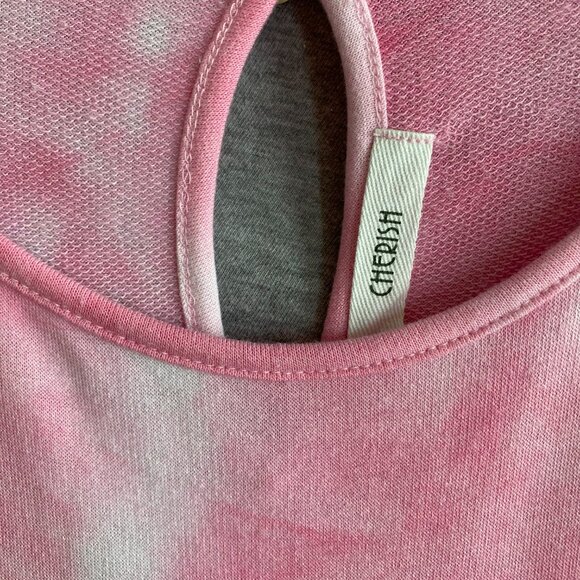 Cherish Apparel Pink Tie-Dye Round Neck Short Sleeve Jumpsuit - Picture 6 of 8